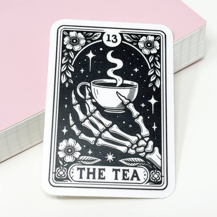 The Tea Tarot Card Vinyl Die Cut Sticker | Matte for wholesale by Plannermonkeyco