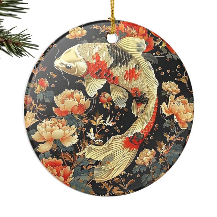 Koi Fish Ornament, William Morris Art, Car Mirror Charm for wholesale by Miss Crabtree