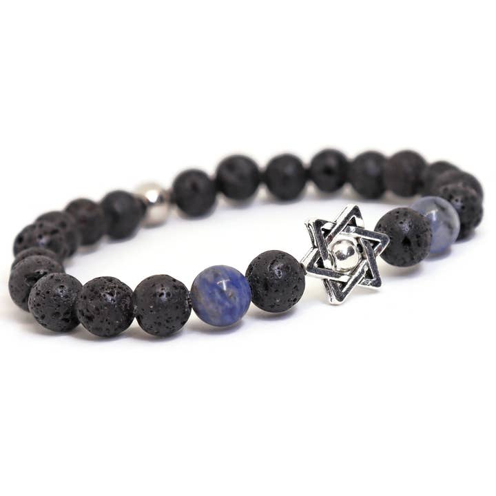 MT8WSB Judaica Lava Stone Women's Star of David Bracelet Jewish for wholesale by Sea Ranch Jewelry