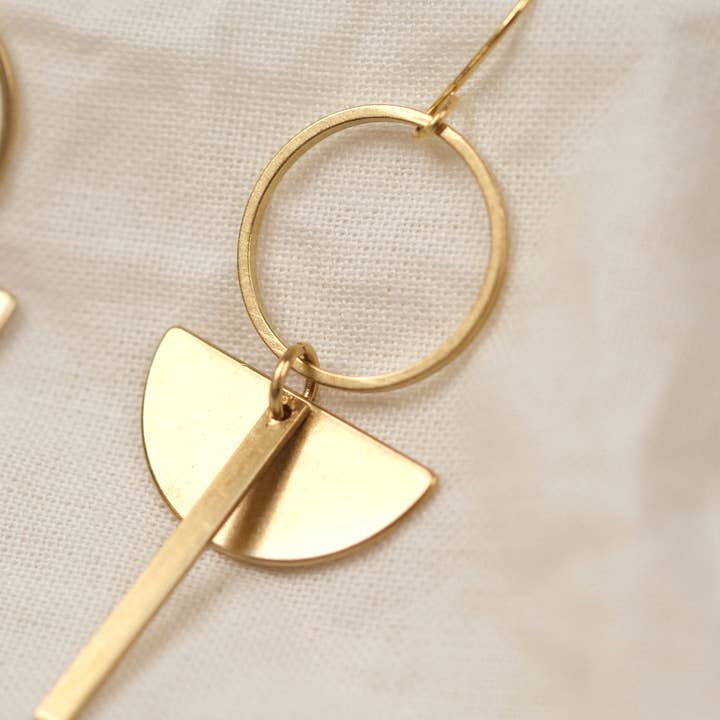 BRASSCAKE Jewelry - Wholesale Dangle Earrings - ACU EARRINGS//Gold earrings, gold jewelry, simple1