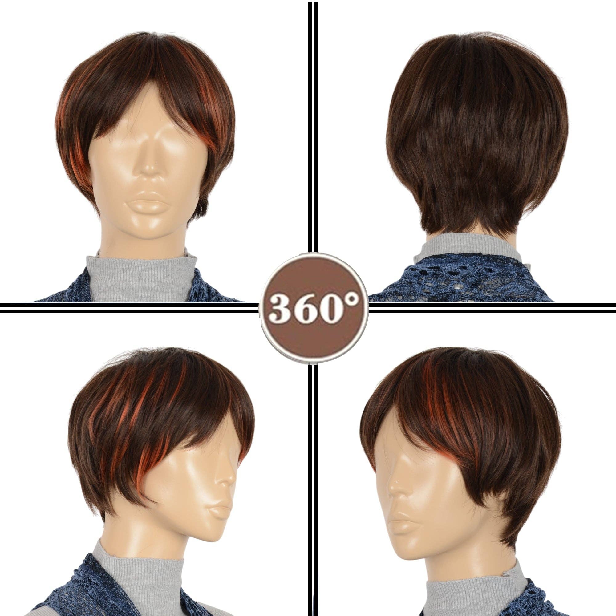 AK Brand - Wholesale Hair Extensions - 11" Short Layered Pixie Cut Wig for Women with Bangs11