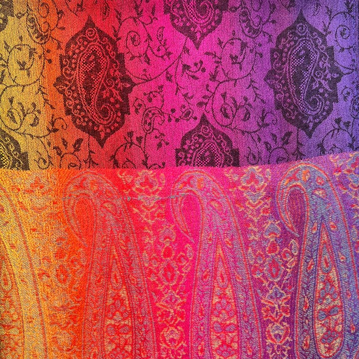 London Scarves - Wholesale Scarf – Women's - Rainbow Pashmina paisley print with tassels14