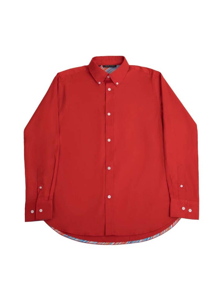 Mens Long Sleeve Plain Shirt Classic Fit Shirts- Molten Lava for wholesale by TOPLOOK LONDON