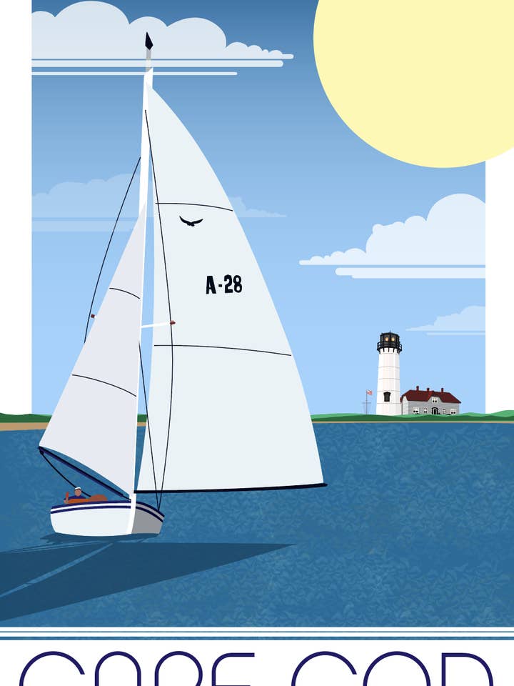 Cape Cod zeilscène voor wholesale door LOST DOG art & frame