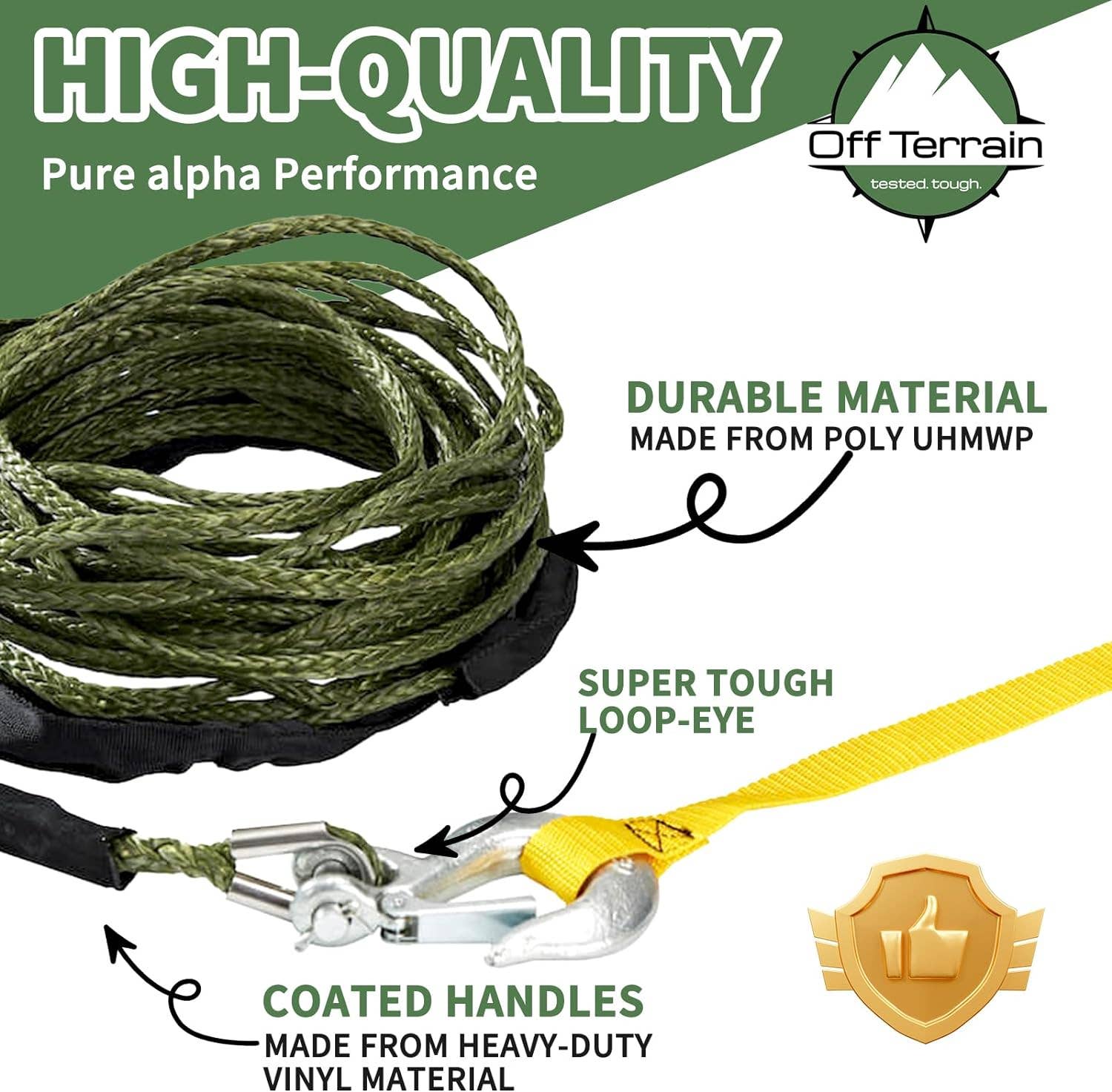 Off Terrain – wholesale Sporting accessories – Off Terrain Synthetic Winch Rope3