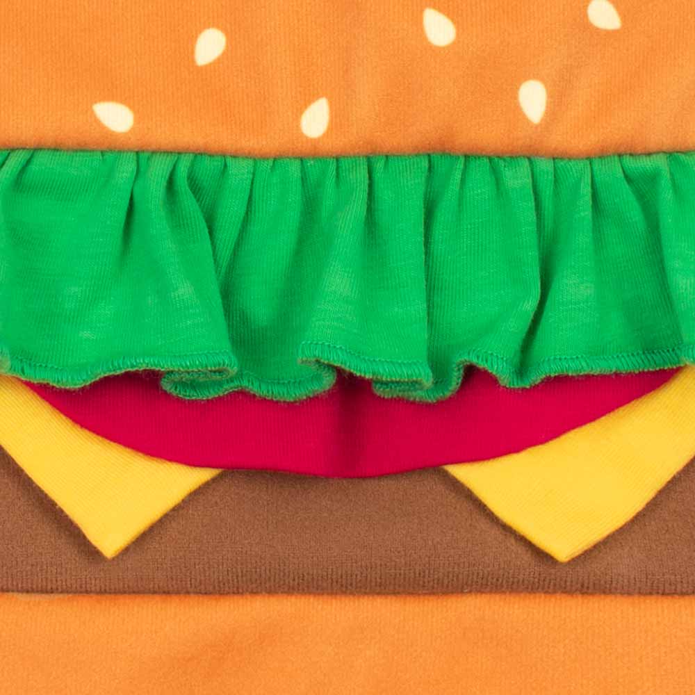Orange Hamburger Dog Costume for wholesale on Faire6