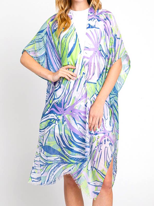 Cardigan kimono léger Tropical Leafs pour la vente par Artini Accessories