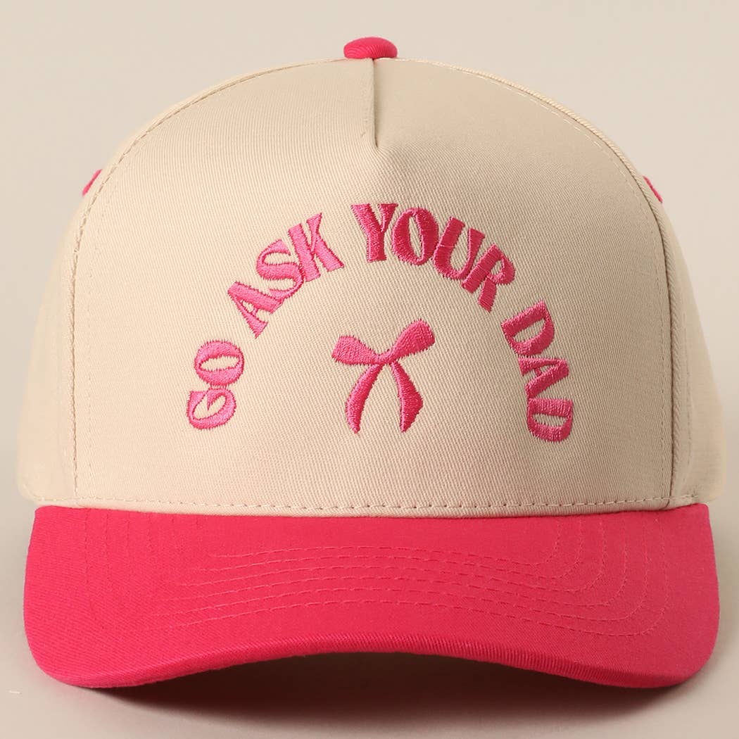 Fashion City - Wholesale Baseball Cap - Women's - GO ASK YOUR DAD Embroidery Two-Tone Trucker Hat9
