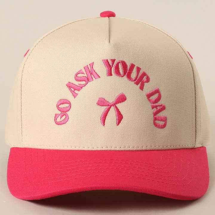 Fashion City - Wholesale Baseball Cap - Women's - GO ASK YOUR DAD Embroidery Two-Tone Trucker Hat9