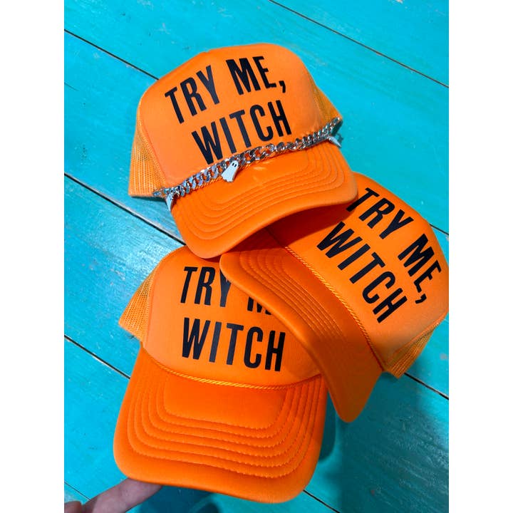 Vibes Hat Company - Wholesale Trucker Hat - Women's - Try Me Witch Trucker | Halloween Cap | Trending Fall Hats