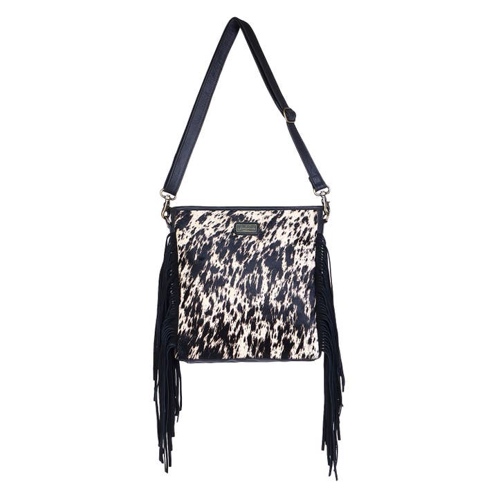 Bandolera de piel de vacuno para mujer, negro, blanco y natural para venta al por mayor de Sixtease Bags USA