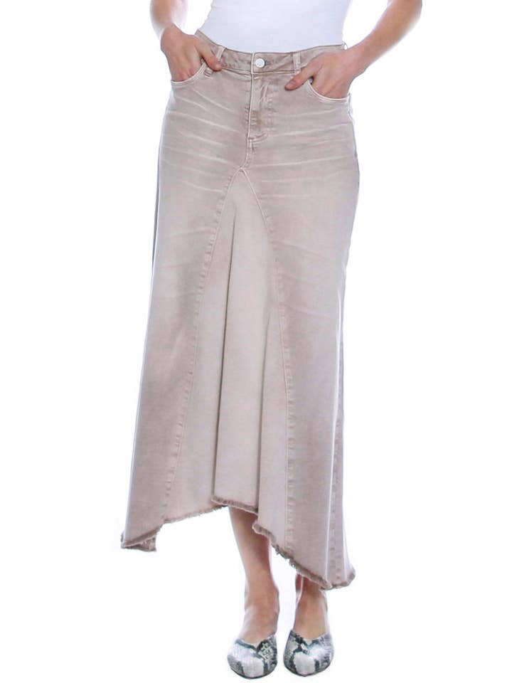 Selma Pieced Denim Midirock für den Großhandel von Billy T