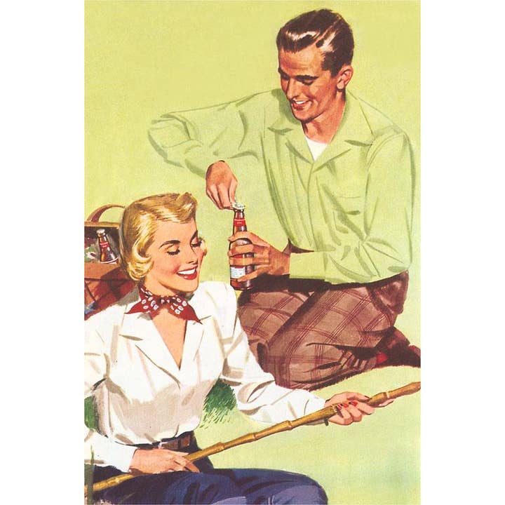 Postcard FS-155 Couple on Picnic for wholesale by Found Image Press