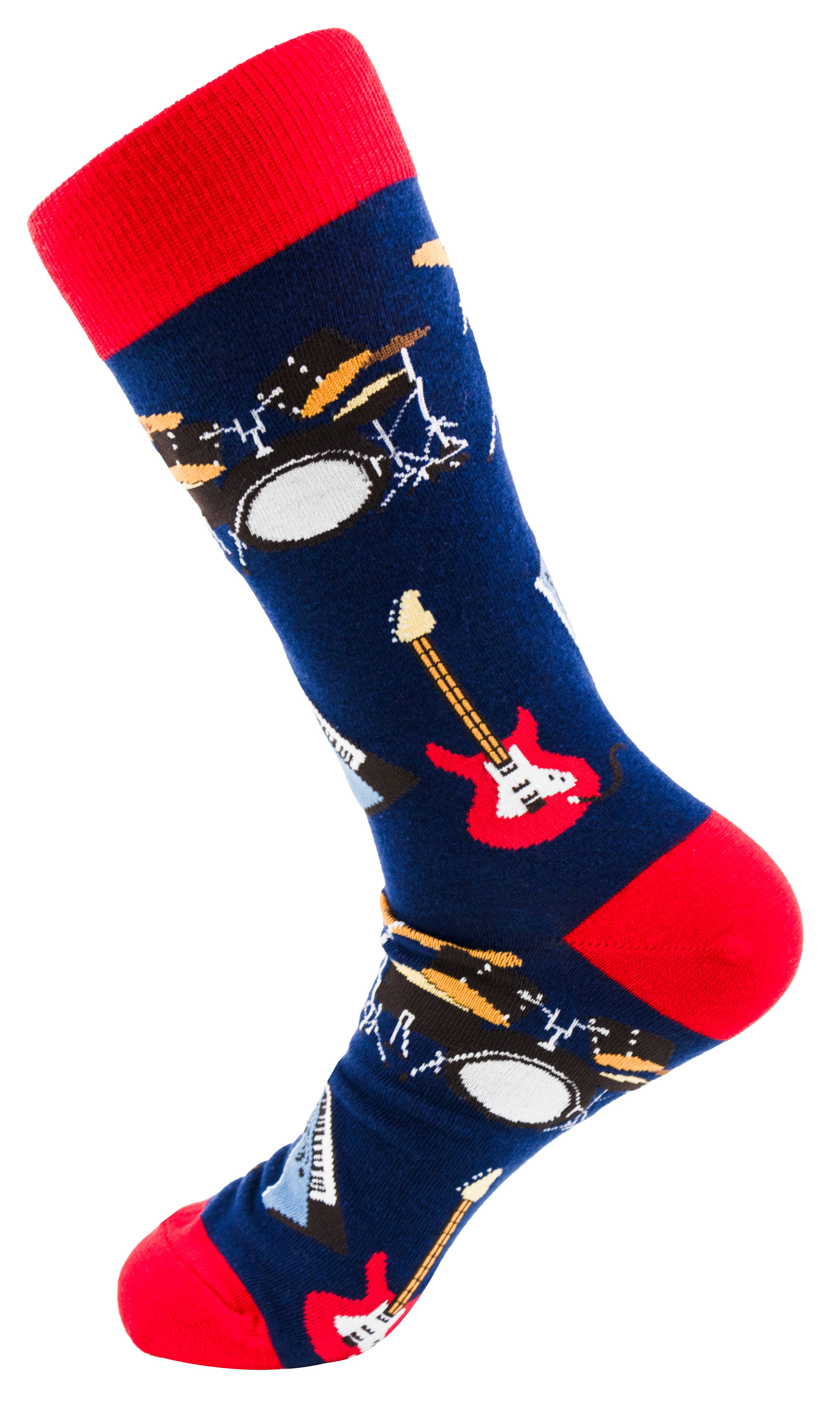 SoXcellent - Wholesale Socks - Unisex - Drum Set Guitar Music Instrument Colorful Unisex Fun Socks