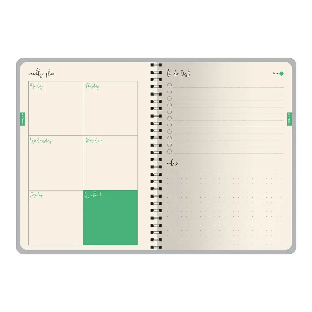 BV by Bruno Visconti - Vente Agendas - Agenda hebdomadaire spiralé A6 ArtPlanner - Pivoines5