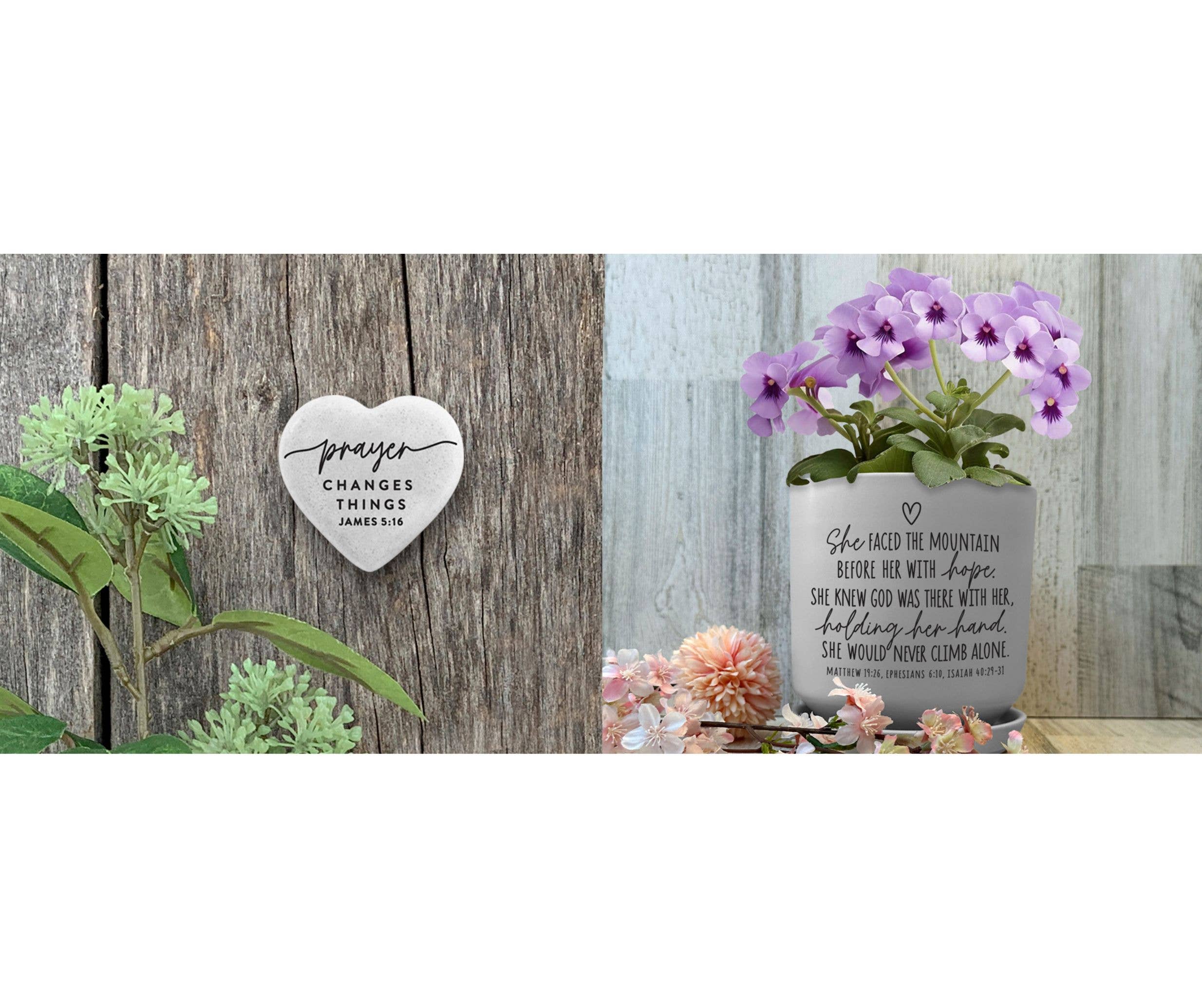 Cottage Garden - Wholesale Decorative tabletop object - LCP Heart Stone Prayer Changes Things3