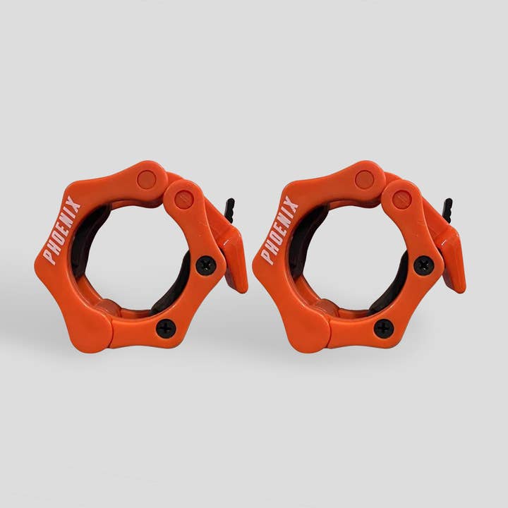 Phoenix Fitness - Wholesale Fitness Equipment - Olympic 2 Inch Barbell Clamps - Orange