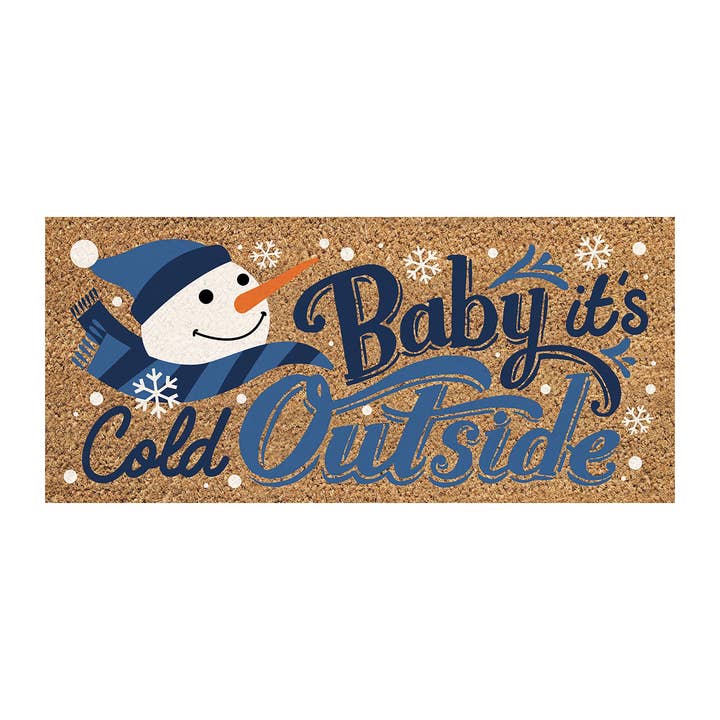 Baby It's Cold Outside Flocked Coir Sassafras Switch Mat for wholesale by Evergreen Enterprises
