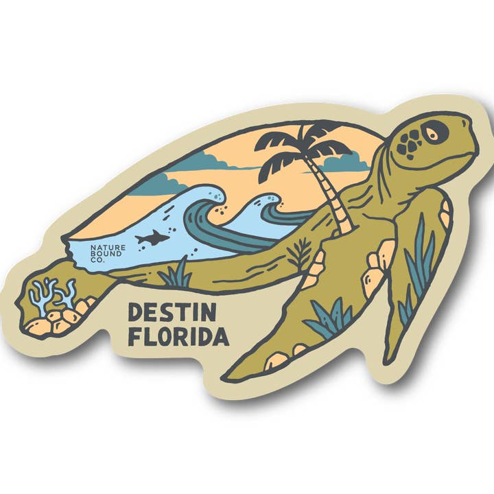 Yellow Sea Turtle Sticker | Destin Florida for wholesale by Nature Bound Co