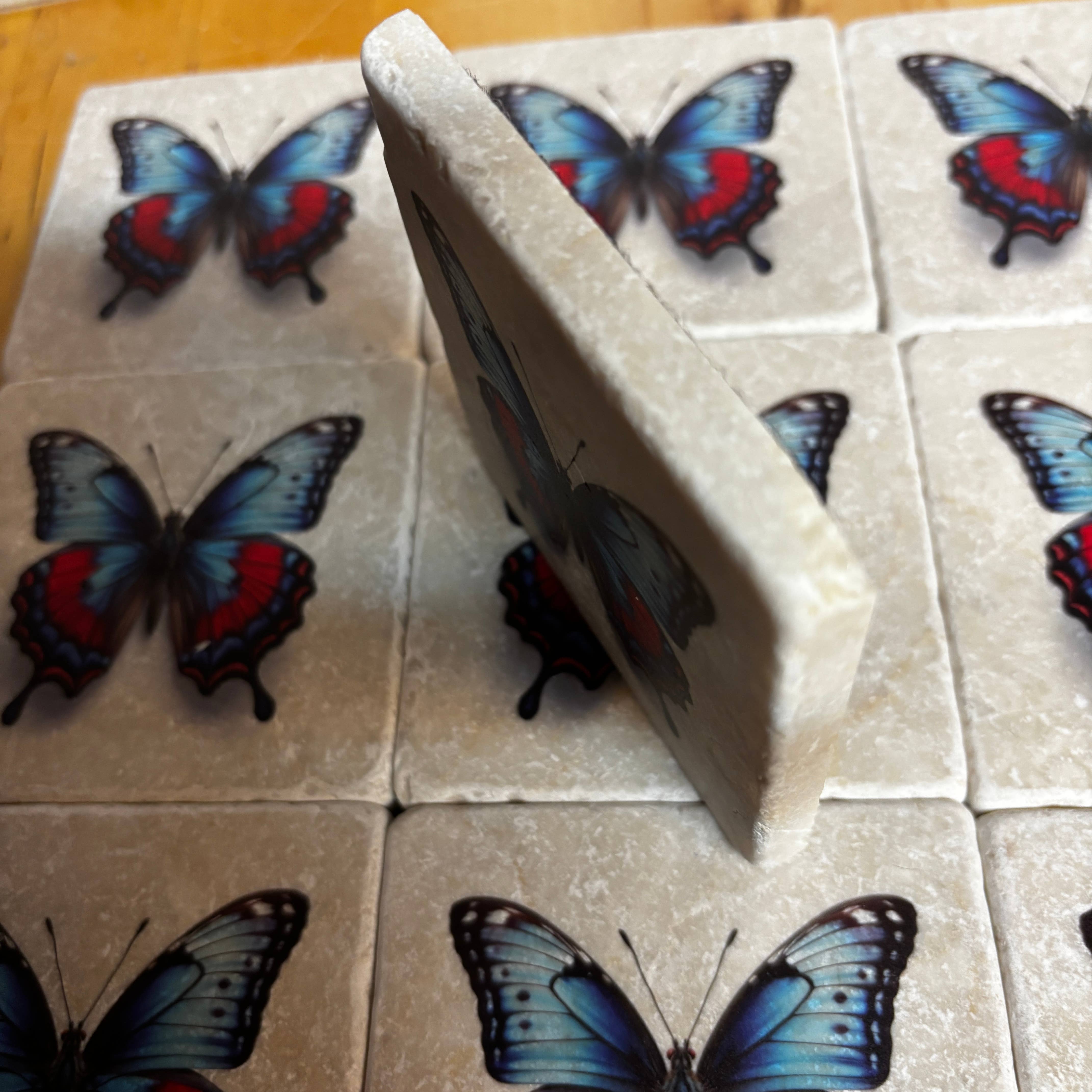Henri Banks - Creative Gifts - Wholesale Decorative Tabletop Object - Butterfly on marble tile2