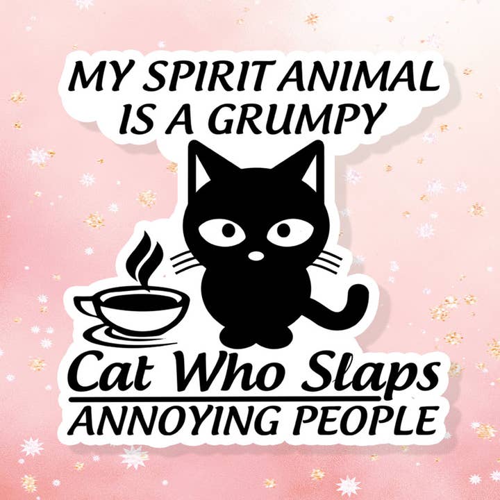 Pegatina de My Spirit Animal is a Grumpy Cat, humor, sarcasmo divertido para venta al por mayor de London Luxury Candles