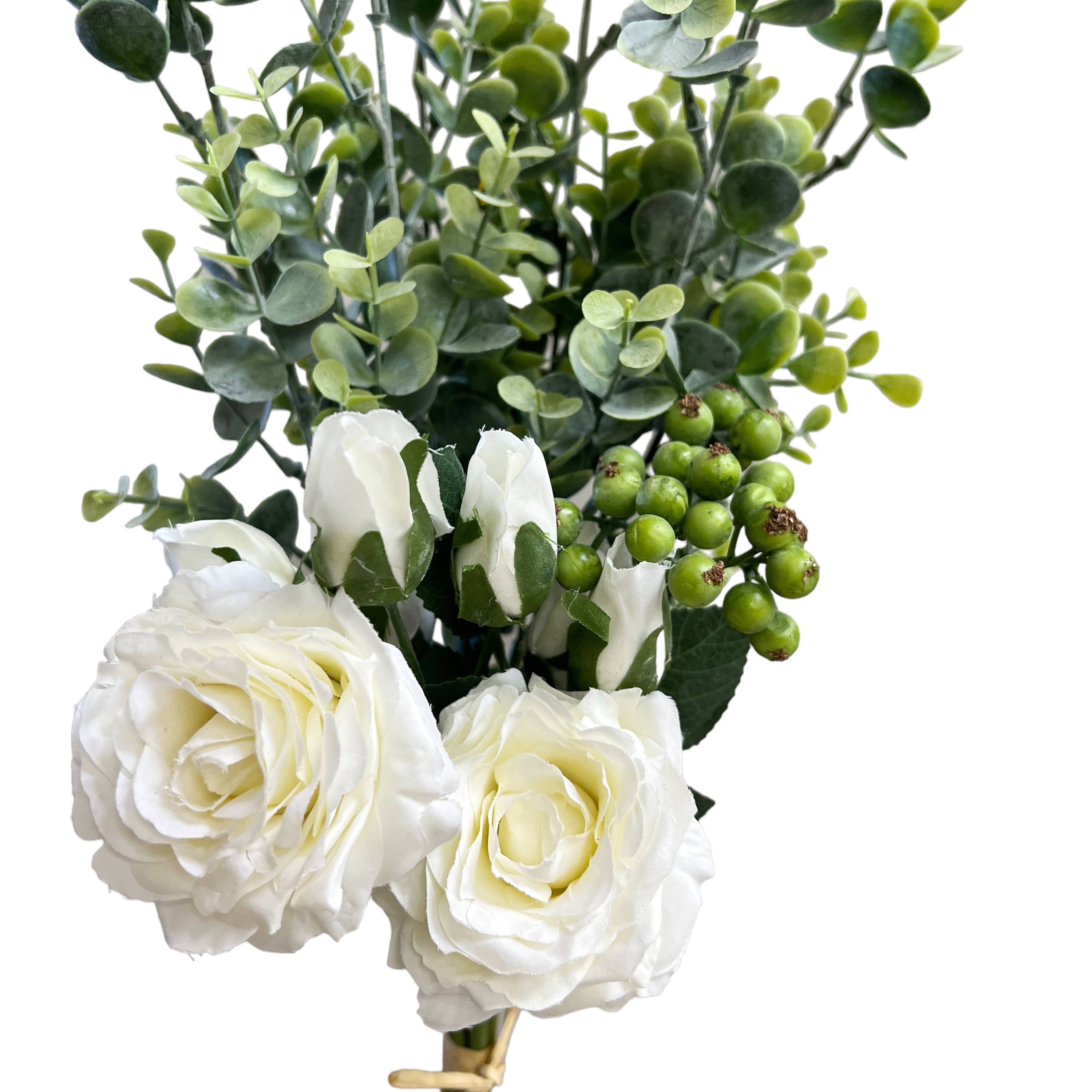 Sun Decorer - Wholesale Artificial Flowers - Artificial Rose Eucalyptus Floral Arrangement3