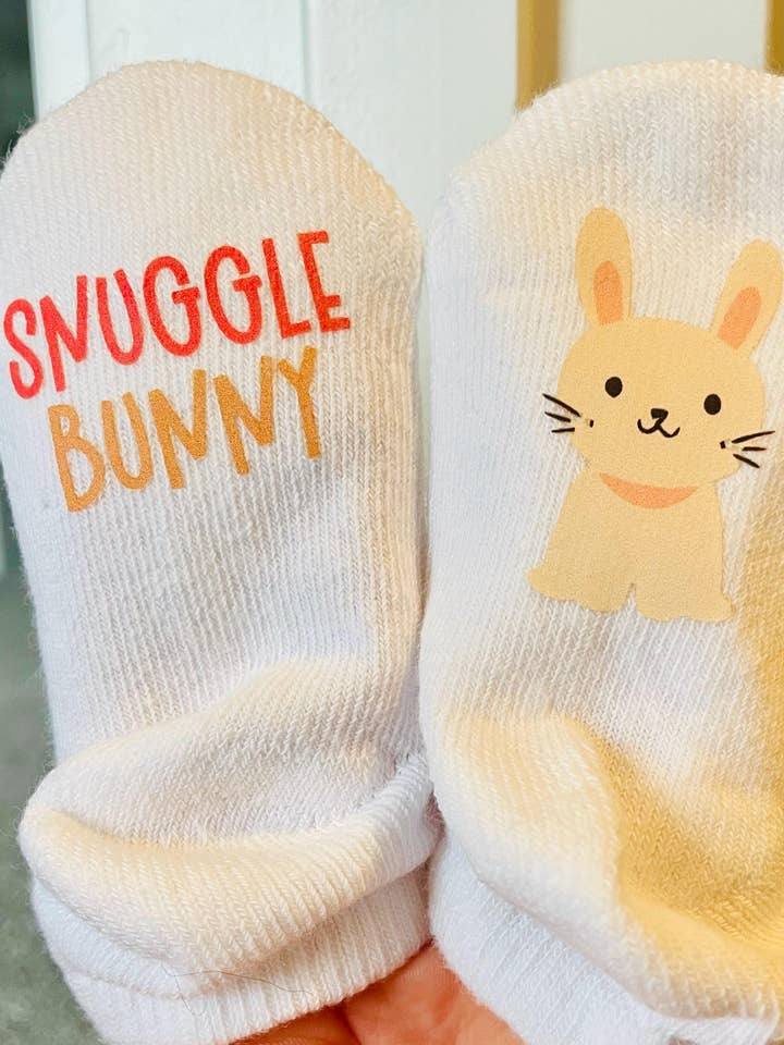 Snuggle Bunny Baby Socks, Easter Outfit, Baby Shower Gift for wholesale by Tiny Toes Market
