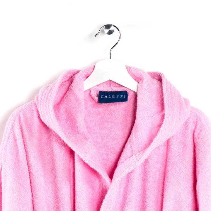 Bomullsmorgonrock med huva Minorca-junior Spugnissima enfärgad för wholesale av caleffi spa