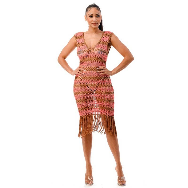 DORCAS - Vente Robe – femme - Robe midi en crochet4