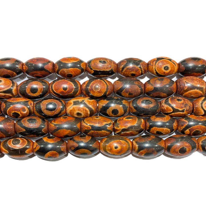 8 x 12mm Tibetan Agate Pearl Wire for wholesale by Foliesbijoux