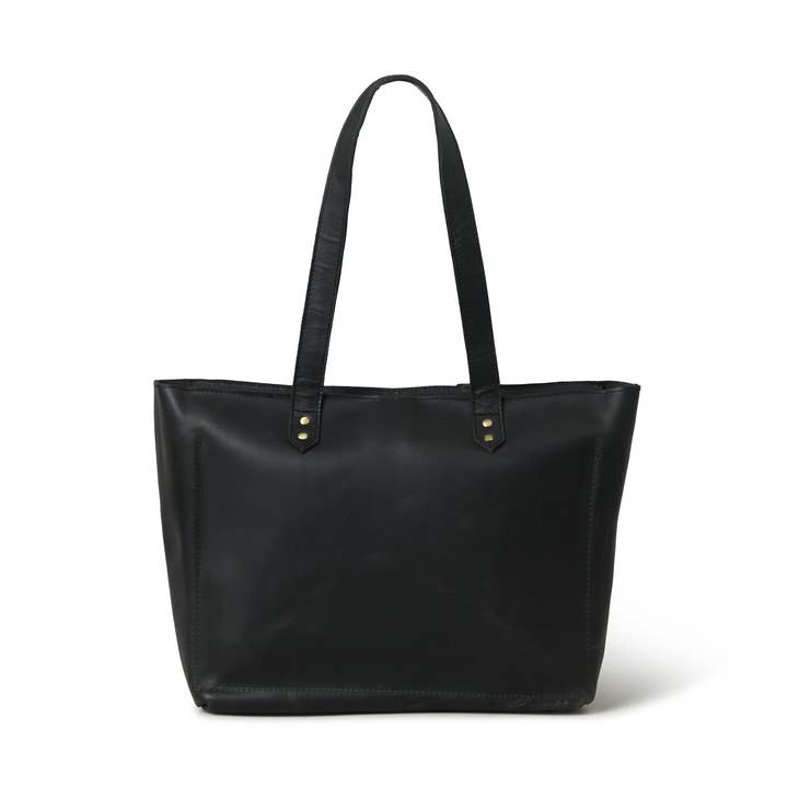 Black Leather Tote Women for wholesale by MaheTri LLC - Leather & Lifestyle Goods