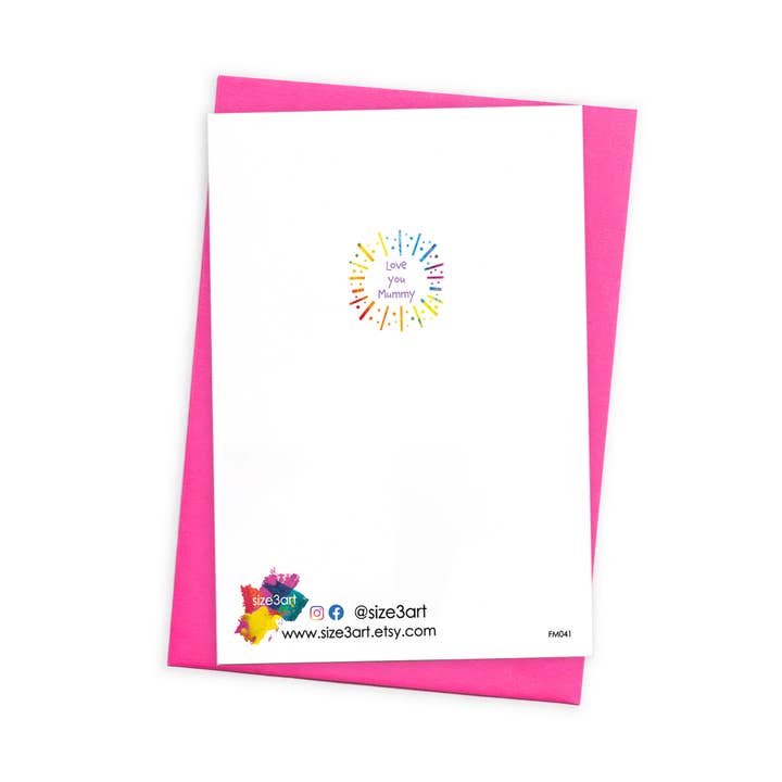 size3art - Wholesale Birthday card - Cute Mummy Birthday Greeting Card - "From Me"1