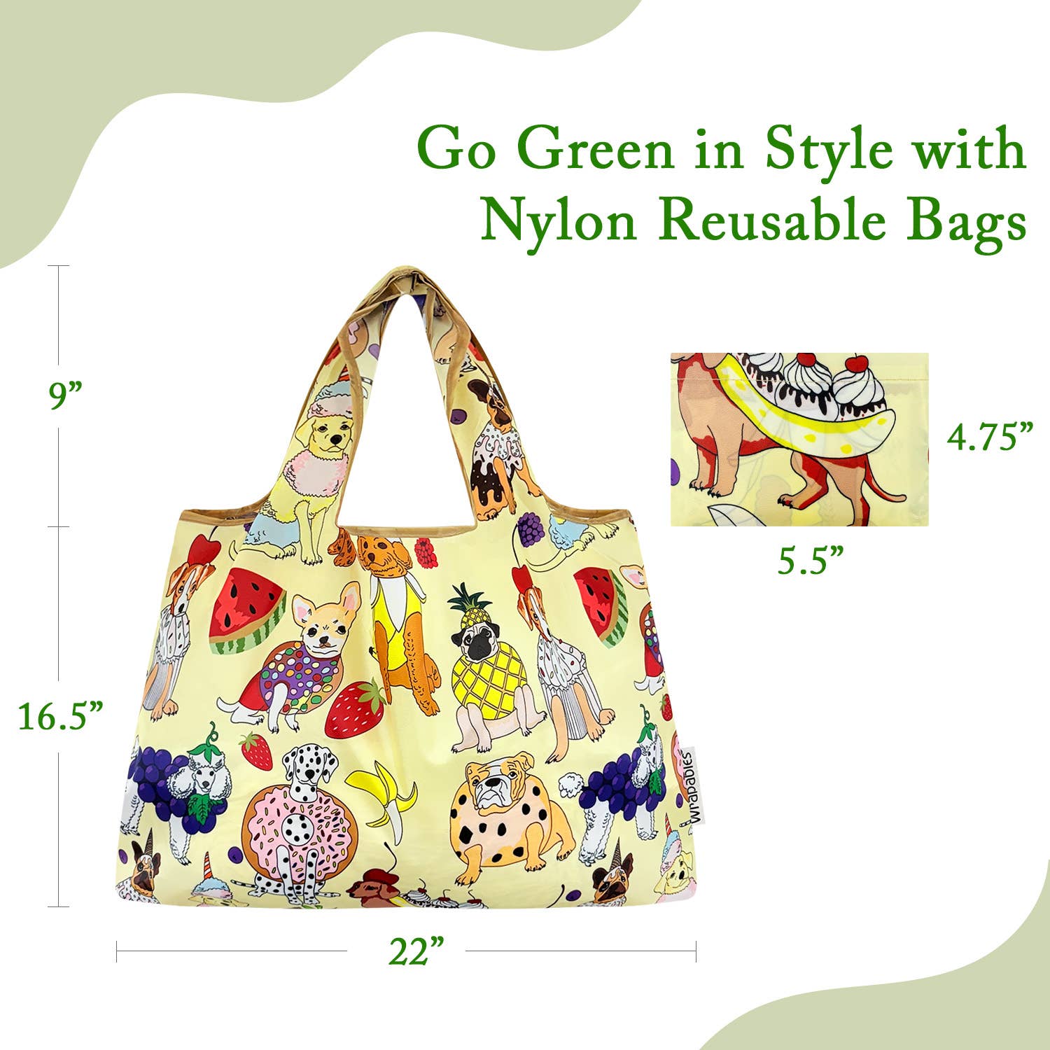 Wrapables.com - Vente Sacs de course/à provisions - Sac de courses réutilisable en nylon grand format Wrapables6