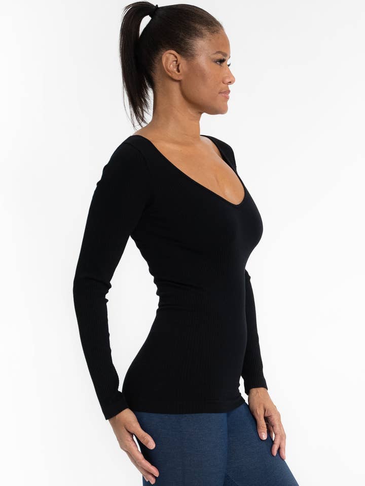 ELIETIAN - Wholesale Knit Top - Women's - Ribbed Reversible Long Sleeve26