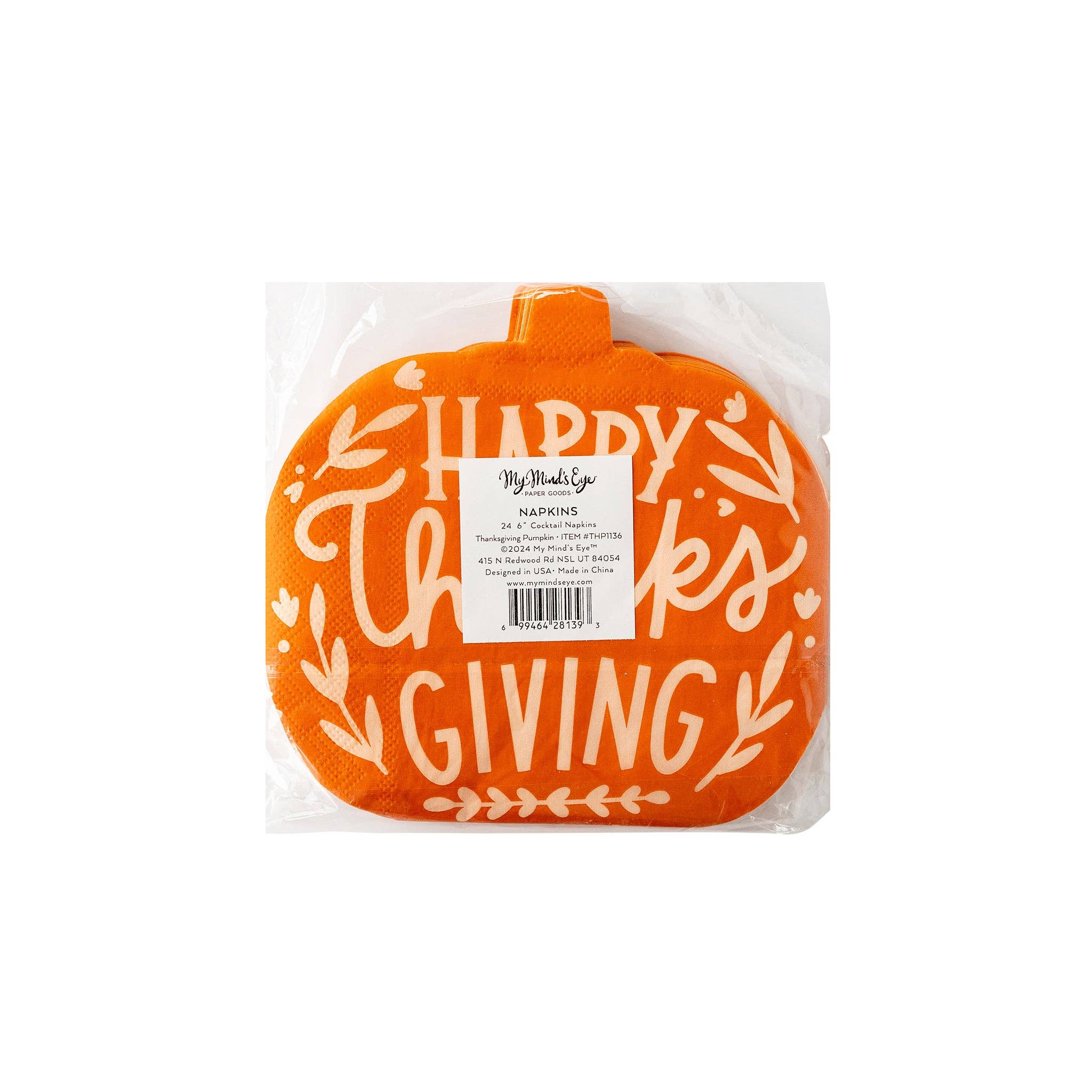 My Mind’s Eye - Wholesale Disposable Napkin - THP1136 - Happy Thanksgiving Pumpkin Napkin2
