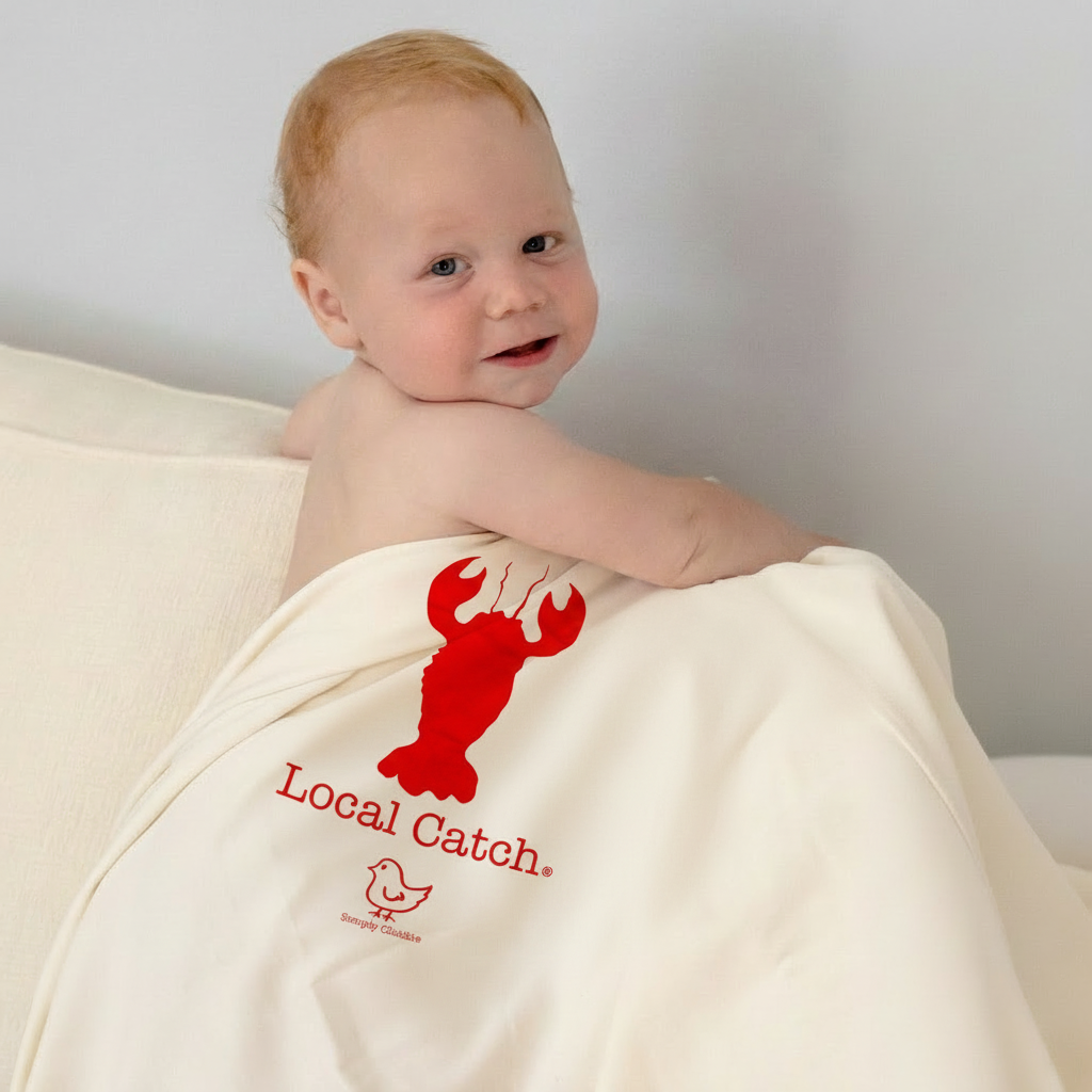 Simply Chickie® Organic Baby & Kids | USA Made • Ships USA - Wholesale Swaddle - Baby - Lobster Organic Cotton Baby Blanket – Made in USA1