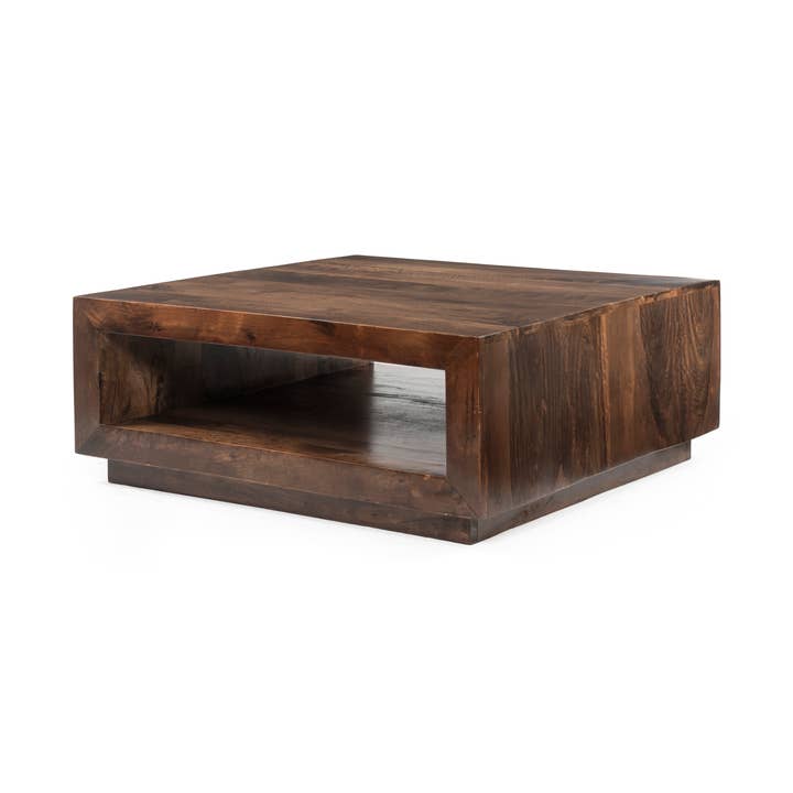 Modern brown Wooden Radiance Coffee Table for wholesale by Rao Emporium