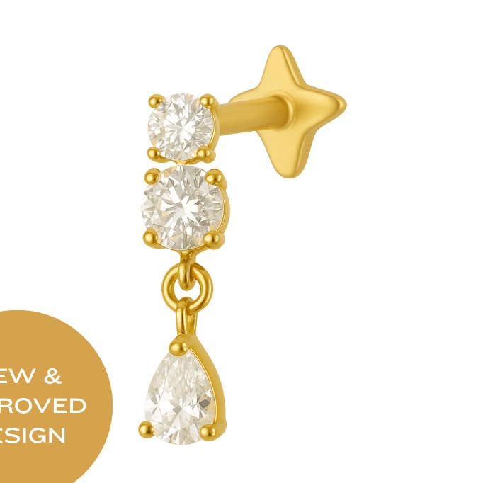 Ohrstecker mit flachem Rückenausschnitt, goldfarben für den Großhandel von Smoothie London