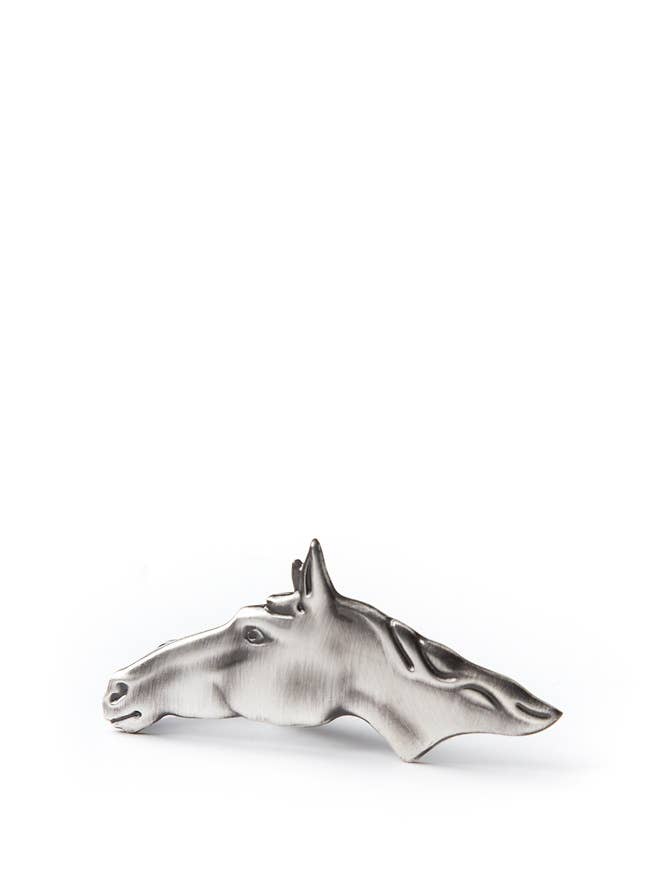 Stropdasbeugel met paardenhoofd - antiek zilver metaal van Alynn voor wholesale door Alynn