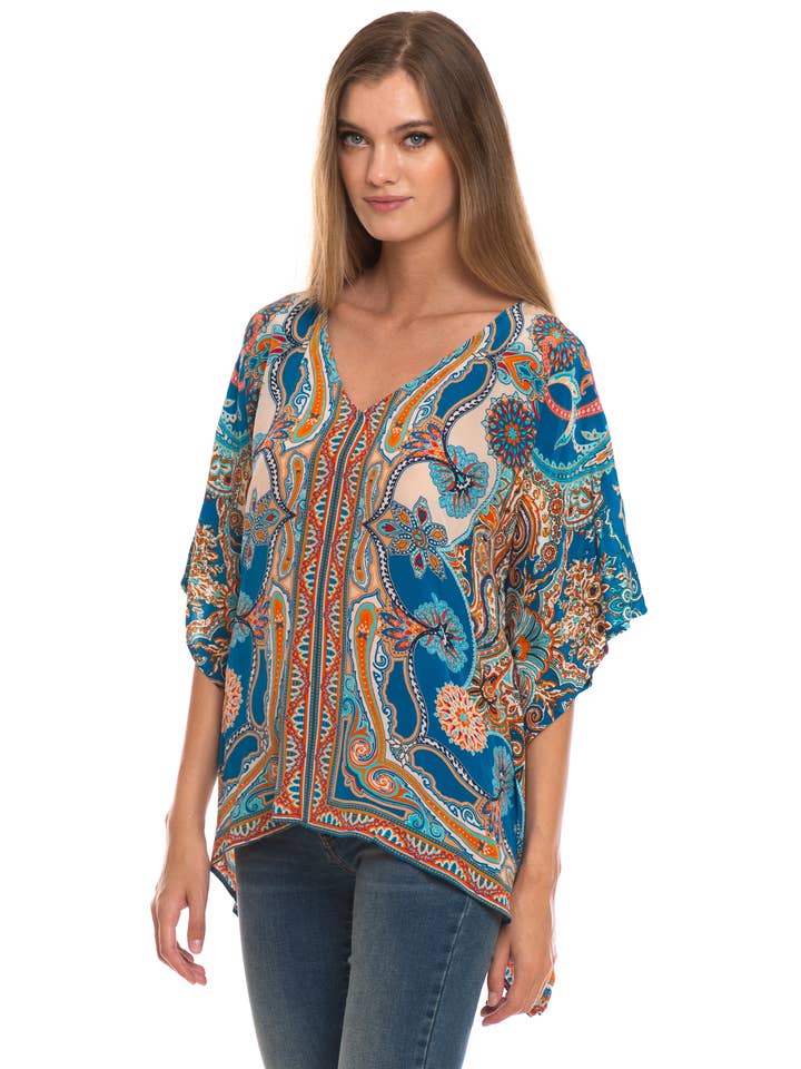 DENIM BRIYANA SILK TOP for wholesale on Faire1