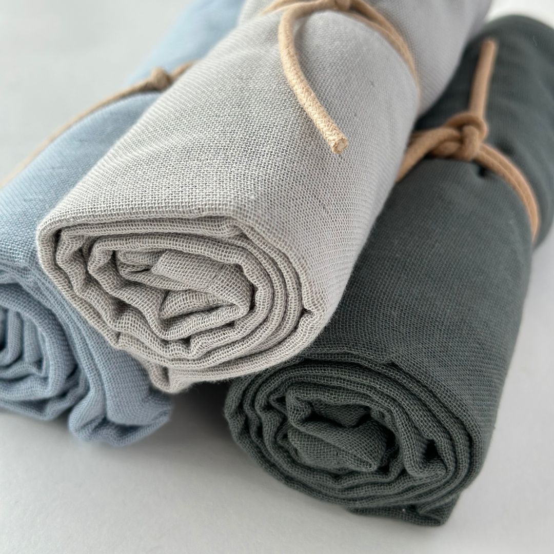 Saga Copenhagen - Wholesale Diaper (Cloth) - Baby - Muslin Cloth - Dusty Green - 100% Organic Cotton 1