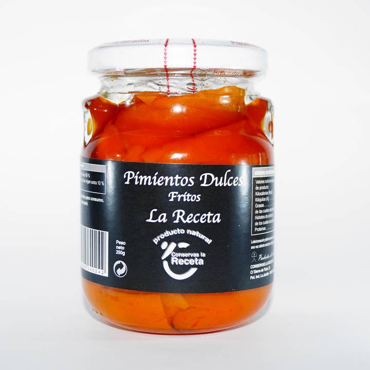 PEPERONI DOLCI FRITTI SOPRA 250 GR per la vendita all'ingrosso da parte di CONSERVAS LA RECETA