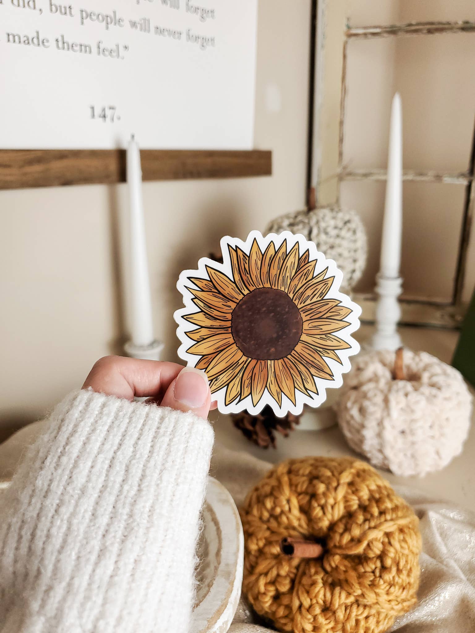Sammy Jean Artist – wholesale Sticker – Sunflower Sticker, 2.98x3in9