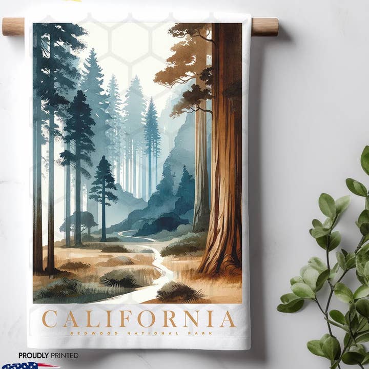 California Landmark & Landscape Watercolor Küchentuch für den Großhandel von ADDLE iNK