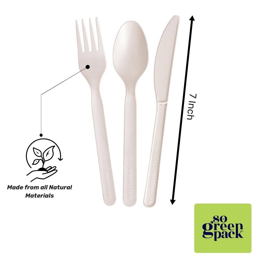 Sogreenpack - Wholesale Disposable Spoon - Compostable CPLA Cutlery Set 7" Eco-Friendly Utensil 380 Pcs8