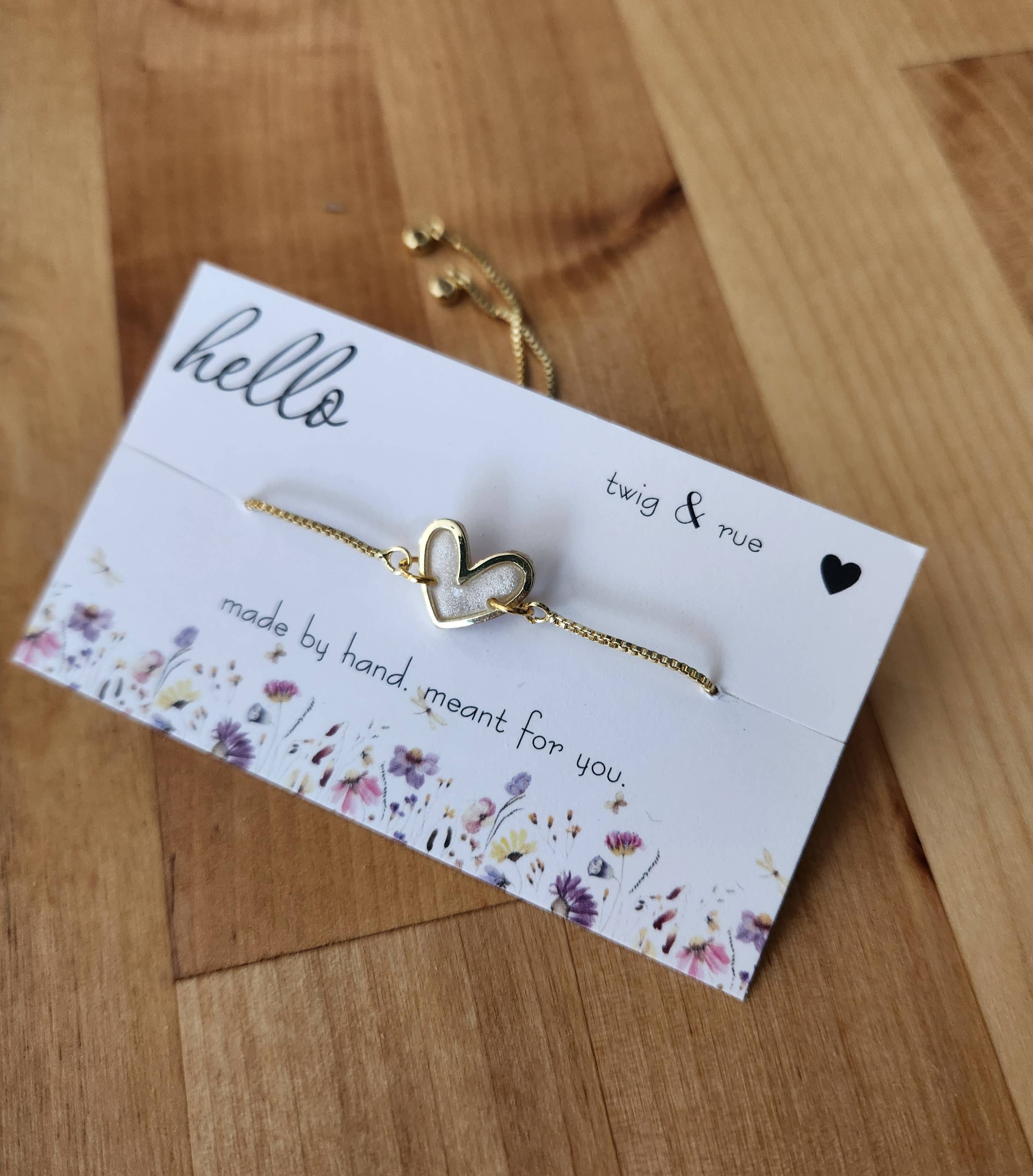 Twig & Rue boutique - Wholesale Charm/Dangle Bracelet - Gold Heart Slider Bracelet- 18k gold plated5