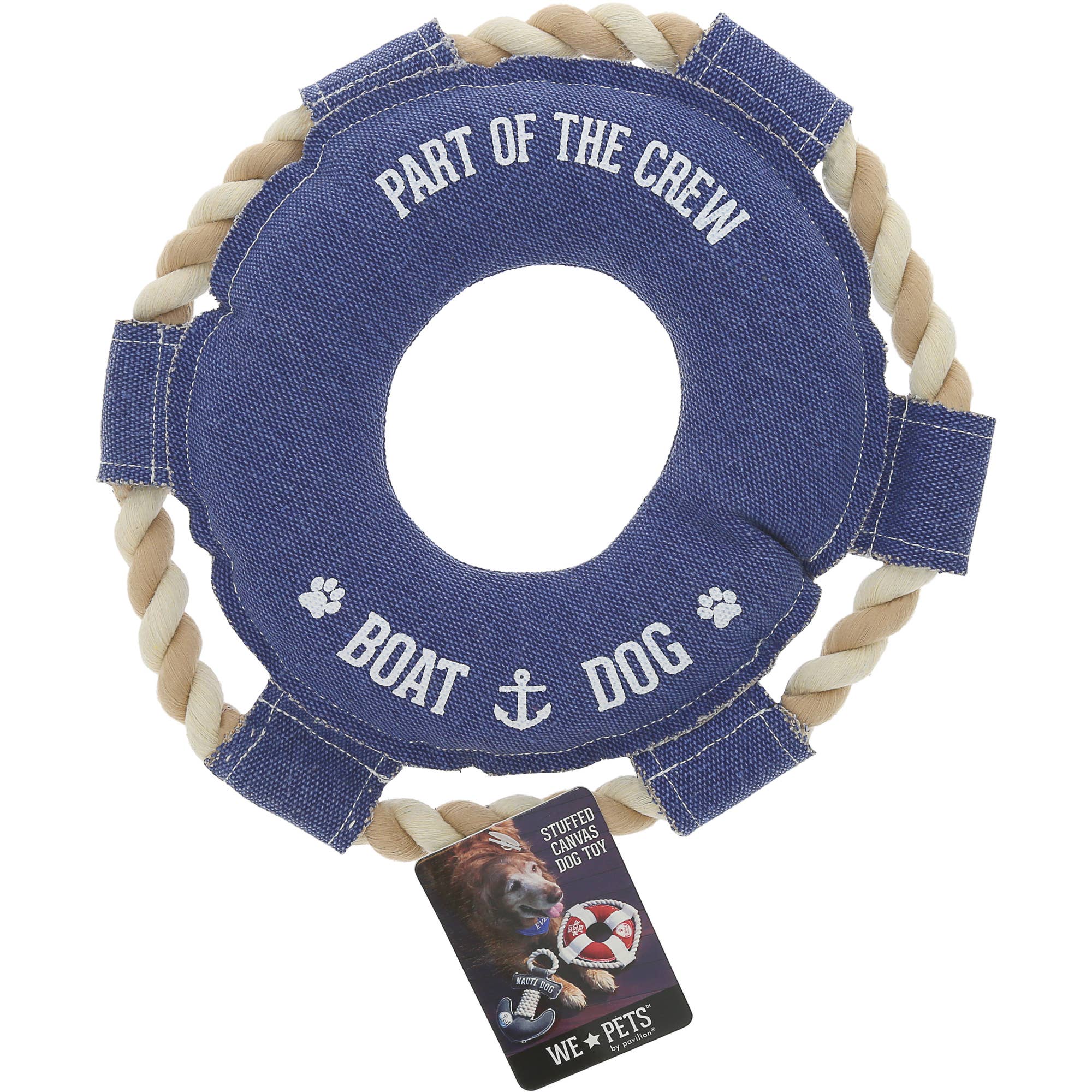 Pavilion - Wholesale Pet Rope Toy - Dog - Boat Dog - 10.75" x 10.75" Canvas Dog Toy on Rope3