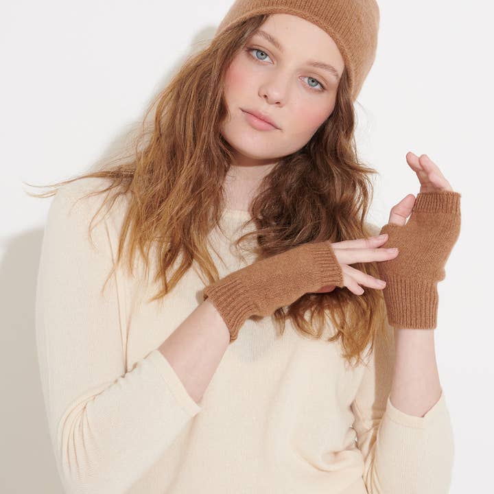 CASHMERISM – wholesale Vantar - Dam – Cashmere handledsvärmare vantar - Vicuna
