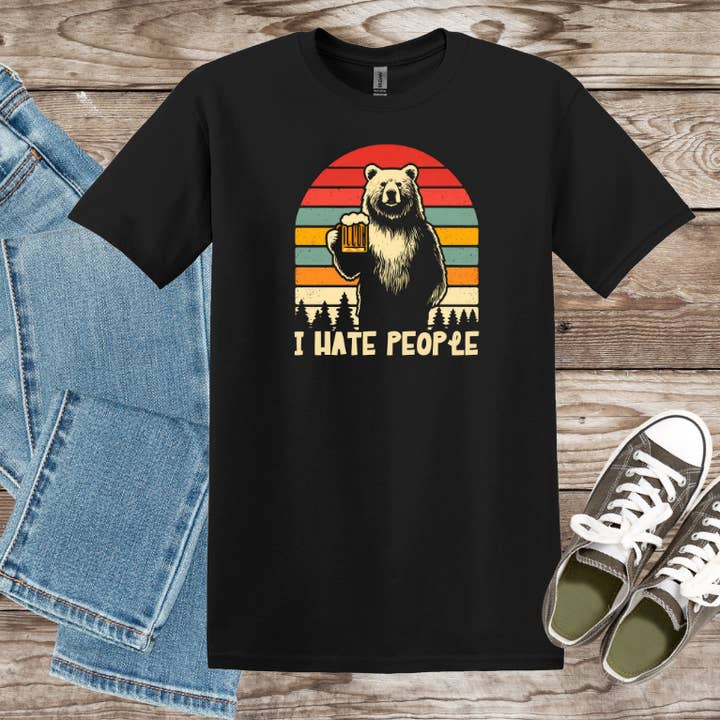 Aint Just Tees - Wholesale T-Shirt (Graphic) - Unisex - I Hate People Tee0