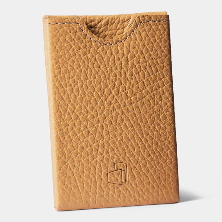 W4LLET | Porte-cartes de crédit | cuir caramel texturé pour la vente par labelswelove